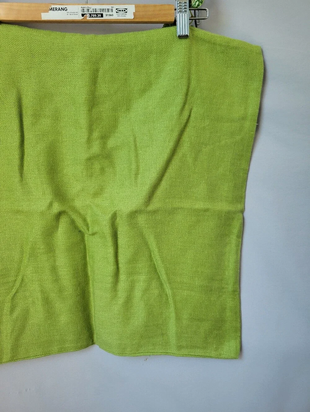 Pottery Barn Solid Linen Big Pearl Shell Button Throw Pillow Cover Green 20 x 20